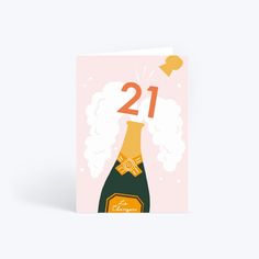 Pop! 21st Birthday | Champagne 21st Birthday Card | Papier Birthday Champagne, Champagne Birthday, 70th Birthday Card, 30th Birthday Cards, 18th Birthday Cards, 60th Birthday Cards