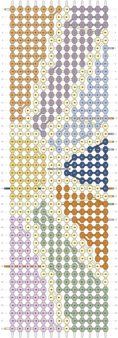 a cross stitch chart with different colors and patterns on it, including the numbers in each row