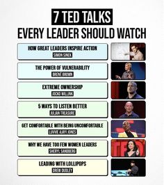 seven ted talks every leader should watch info sheet for the ted talk series, which is currently on netflix