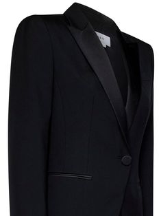 100% Wool, 78% Silk, 55% Cotton, 45% Cupro, 22% PolyesterComposition: Single-breasted One-button Closure Tone-on-tone Duchess Peak Lapel; Long Sleeves, Structured Shoulders, Buttoned Cuffs Metal Chain Detail At Back With Engraved Alexander Mcqueen Signature Bar Front Welt Pockets, Chest Pocket Tone-on-tone Duchesse Covered Buttons Lined Black Color 100% Wool; Fabric Ii: 78% Silk, 22% Polyester; Lining: 55% Cotton, 45% Cupro Made In Italy Alexander Mcqueen Jacket, Black Tuxedo Jacket, Black Tuxedo, Peak Lapel, Italian Outfits, Tuxedo Jacket, Tailored Blazer, Jeans Jumpsuit, Black Blazer