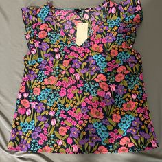 Brand New With Tags Shein Floral Blouse. Black With Bright Colored Floral Print. Size Medium. Multicolor Sleeveless Blouse For Spring, Multicolor Sleeveless Blouse With Floral Print, Black Sleeveless Blouse With Floral Print, Multicolor Printed Sleeveless Blouse, Shein Tops, Floral Blouse, Floral Prints, Brand New, Womens Tops