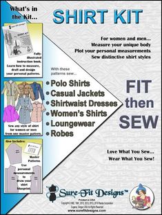 the sewing pattern for this shirt kit includes instructions to sew and how to use it