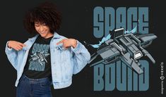 Space bound t-shirt design Floating In Space, Print Ideas, Spacecraft, In Space