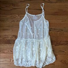 Brand New Never Worn Completely Sheer Sheer Fitted Tank Camisole, White Sheer Sleeveless Camisole, Sheer V-neck Camisole For Daywear, Sheer White Coquette Camisole, Sheer V-neck Summer Nightgown, Mauve Top, Shirt Blouses