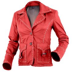 Shop now and shop our stunning red women's leather jacket, designed to enhance your fashion statement. this waist-length jacket features a flattering fit, button closure, and exquisite leather craftsmanship. elevate your wardrobe with this must-have piece! Red Jacket Leather, Classic Leather Jacket, Warm Weather Outfits, Leather Skin, Stylish Jackets, Genuine Leather Jackets, Jacket Design, Leather Jackets Women, Jackets Online