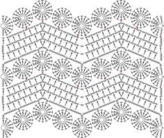 an intricate crochet pattern with circles and dots in the center, on white background