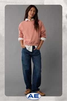 Super soft fleece/Crew neck/Ribbed cuffs Trendy Sweatshirt With Ribbed Collar For Everyday, Workwear Sweatshirt With Ribbed Cuffs, Relaxed Fit Long Sleeve Sweatshirt With Elastic Cuffs, Long Sleeve Sweatshirt With Elastic Cuffs In Relaxed Fit, Cozy Sweatshirt With Elastic Cuffs In Relaxed Fit, Cozy Sweatshirt With Elastic Cuffs, Cozy Relaxed Fit Sweatshirt With Elastic Cuffs, Casual Fall Sweatshirt For Gatherings, French Terry Sweatshirt With Ribbed Cuffs For Fall