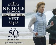 It's a worthy investment! Nicole Kidman Big Little Lies Vest a breezy flare for stylish & casual persona-- Now trending @justamericanjackets at 50% sale--limited Time Offer-  #NicholeKidmanVest #BigLittleLiesVest #SkyBlueVest Nicole Kidman Big Little Lies, Be The Game Changer, Big Little Lies, Blue Vests, Reese Witherspoon, Big Little, Nicole Kidman, Best Tv Shows, Mens Vest