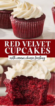 red velvet cupcakes with cream cheese frosting