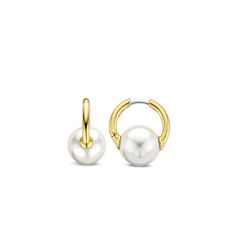 Description These TI SENTO - Milano gold-plated silver earrings have two pearls held by their gold-plated settings. Let their arty opulent design be the guide of your look. Specifications Material: Made from the highest quality 925 Sterling Silver, 18ct Gold Vermeil Gemstones: Pearl Length: 2cm Width: 1.1cm About Ti Sento Elegant gemstones meld together to form new timeless shapes. 100% goldsmith standards - Premium 925 sterling silver - 18ct gold & rose gold plated - Stones set by hand - Rhodiu Earrings With Pearls, Hoops Earrings, Pearl Hoop Earrings, Contemporary Jewellery, Crystal Pearls, Gold Plated Silver, Full Moon, Gold Plating, Rose Gold Plates