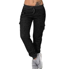 Fabric:Polyester; Gender:Women's; Style:Athleisure,Casual / Sporty; Occasion:Weekend,Leisure Sports; Fit Type:Regular Fit; Function:Comfort; Waistline:Mid Waist; Pattern:Plain; Design:Elastic Drawstring Design,Multiple Pockets; Special Size:Normal; Pants Type:Cargo Pants,Sweatpants,Joggers; Fly Type:Drawstring; Front page:FF; Production mode:External procurement; Hips:; Length:; Waist:; Fit US Size:null; Fit UK Size:null; Fit EU Size:null; Pants Length:Full Length Casual Non-stretch Pants For Gym, Casual Stretch Yoga Pants With Drawstring, Sportswear Joggers With Pockets For Leisure, Leisure Sportswear Joggers With Pockets, Stretch Cargo Pocket Sweatpants For Gym, Baggy Sports Activewear With Pockets, Baggy Activewear With Pockets For Sports, Fall Sports Pants With Drawstring, Drawstring Sports Pants For Fall