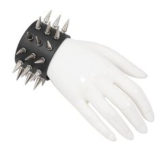 Punk Unisex Heavy Metal Wide Multi Row Spiked Leather Bracelet Punk Fabric, Punk Rock Style, Rock Style Clothing, Metal Spikes, A Punk, Pointed Nails, Studs Men, Hand Accessories, Punk Rock Fashion