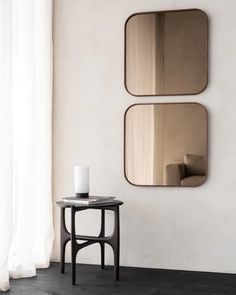 Camber Wall Mirror – BEAM Clean Bronze, Accent Mirror Wall, Walnut Mirror, Bronze Mirror, Oval Wall Mirror, Framed Mirror Wall, Burke Decor, Solid Mahogany, Chaise Bar