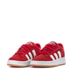 Retro Sneakers With Three Stripes And Round Toe, Adidas Sporty Sneakers For School, Sporty Adidas Sneakers For School, Retro Low-top Sneakers, Adidas School Sneakers, Red Non-slip School Sneakers, Low-top Streetwear Sneakers With Side Stripes, Red Adidas Sneakers With Round Toe, Adidas Campus Red And Pink