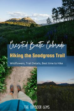 hiking the snodgrass trail with text overlay reading crested butte colorado hiking the snodgrass trail wilderness, trail details, best time to hike