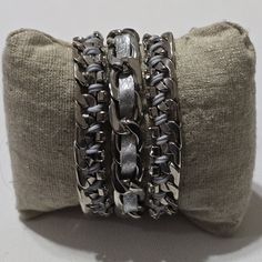 Brand New Condition, Please See Pictures For Details Silver Metal Cuff Bracelet With Adjustable Chain, Silver Metal Cuff Bracelet With Chain Detail, Metal Wrap Bracelet For Parties, Metal Wrap Bracelet For Party, Trendy Silver Wrap Bracelet As Gift, Silver Metal Wrap Bracelet For Party, Adjustable Silver Punk Chain Bracelet, Nickel-free Silver Metal Wrap Bracelet, Adjustable Metal Chain Cuff Bracelet