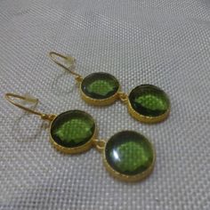 Beautiful "Peridot" Gold Dangle Handmade Earrings (1 5/8" Drop) #934a All Of My Jewelry Is Handmade By Me In My Smoke & Pet Free Home!!!!!! Please Note That Every Item Purchased Comes In A Drawstring Organza Bag For Easy Gift Giving!!! Please Note That I Will Consider Any Reasonable Offer On My Jewelry!!!!!!!!!! Please Let Me Know If You Have Any Further Questions. Thanks For Stopping By And Have A Terrific Day!!!! Handmade Green Danglers For Party, Green Handmade Danglers For Party, Elegant Green Danglers As Gift, Elegant Green Danglers As A Gift, Elegant Green Danglers For Gift, Green Danglers For Formal Occasions, Green Drop Danglers For Formal Occasions, Green Round Danglers For Party, Handmade Green Round Earrings