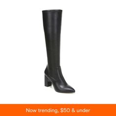 in stock Elegant Wide Calf Faux Leather Knee-high Boots, Wide Calf Faux Leather Knee-high Boots, Wide Calf Faux Leather Knee-high Boots With Block Heel, Wide Calf Pointed Toe Knee-high Boots With Zipper, Black Wide Calf Knee-high Synthetic Boots, Wide Calf Knee High Boots, Franco Sarto, Wide Calf, Wide Calf Boots