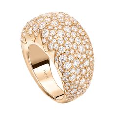 Luxury Diamond White Dome Ring, Piaget Ring, Luxury Diamond Rings, Piaget Jewelry, Luxury Jewelry Store, Rose Gold Diamond Ring, Pave Diamond Ring, Luxury Diamonds, Gold Diamond Ring