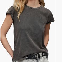 Purchased This From Nordstrom. No Longer My Size. It’s A Small But May Fit More Like An Xs. Black Washed T-shirt For Fall, Basic Black Washed Tops, Basic Black Washed Top, Washed Black Cotton T-shirt For Fall, Soft-washed Black Crew Neck Top, Black Washed Tops For Spring, Spring Black Washed Tops, Grunge Tops For Everyday Spring Wear, Grunge Spring Tops For Everyday