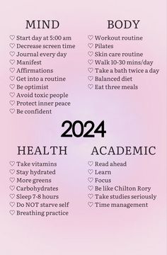 Self improvement healthy habits Academic goals #aesthetic #fashion #habits Healthy Habits For 2024, Healthy Habits 2024, Healthy Girl Habits, That Girl Habits, Good Habits Aesthetic, Habit Aesthetic, Healthy Habits Aesthetic, 2024 Habits, Self Improvement Aesthetic