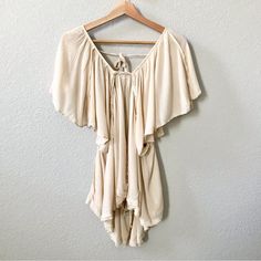 New With Tag Free People Always Abroad Top Size Large Cream Open Back Flutter Gauze Free People Tops, Open Back, Free People, Womens Tops, Cream, Women Shopping, Color