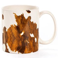 https://www.facebook.com/yourwesterndecor Ranch Living, Cowhide Print, Western Rustic, Coffee Mug Set, Brown Cowhide, Melamine Dinnerware, Cabin Lodge, Stoneware Ceramics, Coffee Mug Sets