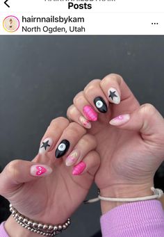 Disneyland Nails, Concert Nails, Pink Tip Nails, Hippie Nails, Simple Gel Nails