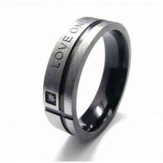 LOVE ONLY YOU Mens 6mm Black Titanium Ring Black Titanium Ring, Titanium Rings For Men, Quality Rings, Color Rings, Love Only