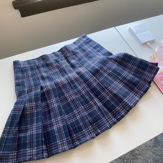 Dark Blue Plaid Pleated Skirt Comes In Many Colors. It Has Shorts Underneath So You Can Move Freely. Has A Side Zipper. Ships In 3 Days Text Me If You Have Any Questions #Pleated #Plaid #Blue #Skort #Vsco Blue Mini Length Tennis Skirt For School, Blue Mini Length Skirt For School, Blue School Uniform Pleated Skirt, Blue Cotton Pleated Skirt For School, Blue Pleated Short Mini Skirt, Blue Casual Pleated Skirt For School, Blue Cotton Skort For School Uniform, Blue Pleated Skort For School, Blue Cotton School Uniform Skirt