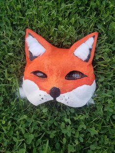 This is a very cute fox mask! It is comfortable when wore and you can see clearly. It is lined with felt on the back so the mesh does not hurt your eyes. Therian Fox Mask, Therians Mask, Fox Therian Mask, Fox Mask Diy, Fox Therian, Therian Mask, Fox Mask, Mask Diy, Costume Mask