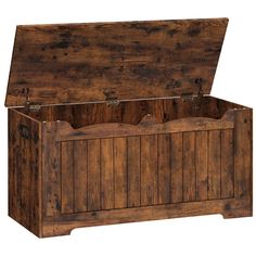 an old wooden chest with two open compartments