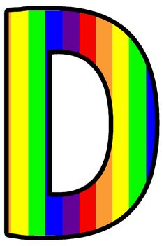 the letter d is made up of multicolored stripes