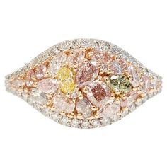 Check out this item from 1stdibs! Fancy Shaped Mix Diamond Ring: https://www.1stdibs.com/id-j_19333032 Green Diamonds, Band Ideas, Pink Bling, Green Diamond, Yellow And Green, Anniversary Bands, Fancy Color Diamonds, Belleza Natural, Jewelry Rings Engagement