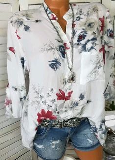 White Chiffon Blouse, Plus Size Summer Tops, Chiffon Long Sleeve, Floral Print Blouses, Chiffon Shirt, Blouse Online, Chiffon Blouse, Casual Blouse, Long Blouse