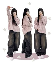 Outfits Baggy, Oufits Casual, 사진 촬영 포즈, Baggy Clothes, Really Cute Outfits, Women Pants Casual, Pink Outfit, Casual Style Outfits, Outfits Casuales