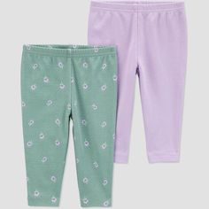 The perfect outfit starter for little ones! Add this 2-pack pants set from Carter’s Just One You to your cart for a baby shower gift or to complete your new baby’s wardrobe! This pack of comfy, cotton pants for your baby are easy to mix and match with any of her outfits. Plus, the unique little details on these baby pants give+C83 her lots of style! This 2-pack pants set for baby your baby is Standard 100 by OEKO-TEX, so it's certified clean for your little one. Carters Baby Clothes, Neutral Pants, Her Outfits, Ruffle Pants, Carters Baby, Baby Pants, Adult Drinks, Floral Pants, Adorable Baby