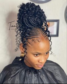 Ponytail Braid 4c Hair, Braid In Bun Black Women, Black Women Hairstyles Braids Cornrows Natural Updo, Platt Hair Styles, Ponytail Goddess Braids, Hot Weather Hairstyles Black Women, Protective Hairstyles Braids Cornrows Updo, Braided Hairstyles Ponytail Black Women, Braids Straight Back For Black Women