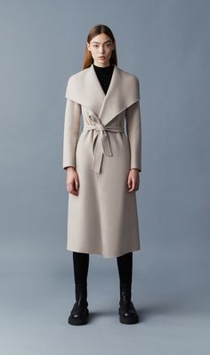 MAI double-face wool coat with waterfall collar Coat For Ladies, Wool Wrap Coat, Wool Coats, Wool Wrap, Wrap Coat, Sash Belts, Light Sweater, Fine Fabric, Double Face