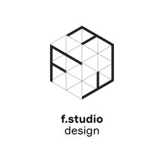 the logo for fstudi design, which has been designed to resemble an abstract cube