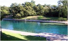 the water is blue and green in this park