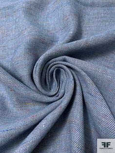 Italian Lightweight Cotton-Linen Tweed Suiting - Blue/Multicolor | FABRICS & FABRICS – Fabrics & Fabrics Italian Glam, Unique Yarn, Summer Yellow, Linen Color, Wool Flannel, Tweed Suits, European Linens, Tailored Suits, Wool Plaid