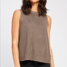 New Gentle Fawn Dunbar Knit Sweater Tank In Grey. Size Xl. New Without Tags. No Visible Flaws. Ribbed Knit Sweater Tank Breathable Fabric Scoop Neckline Sleeveless Relaxed Fit Soft 100% Acrylic Wear As A Vest Or Stand Alone Tank. Great For Layering And Transitioning Seasons. Measurements Provided In The Photos. Trendy Knit Top For Layering, Casual Textured Knit Stretch Sweater Vest, Casual Textured Knit Sweater Vest For Fall, Cozy Chunky Knit Top For Layering, Casual Chunky Knit Tops For Fall, Chic Relaxed Fit Chunky Knit Top, Casual Brown Crew Neck Sweater Vest, Chunky Knit Crew Neck Top For Layering, Chunky Knit Relaxed Fit Top