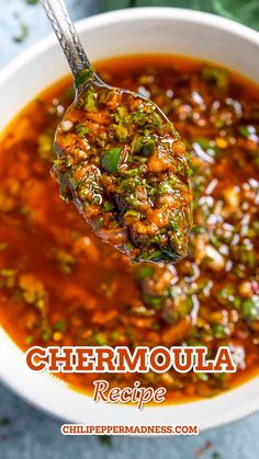 A spoonful of the delicious Chermoula. Marinade Sauces, Chermoula Recipe, Chermoula Sauce, Chimichurri Recipe, Homemade Sauce Recipes, Hot Sauce Recipes, African Cooking, Homemade Condiments, Condiment Recipes