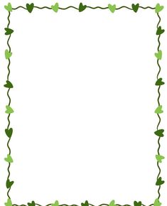 a green frame with hearts on it