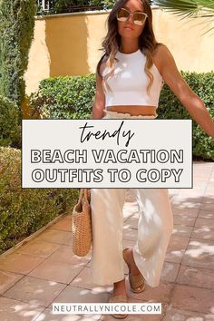 Shein Cruise Outfits, Neutral Beach Outfits, Beach House Outfit, Beach Outfits Women Vacation, Beach Trip Outfits, Chic Swimwear, Beach Outfit For Women, Florida Outfits