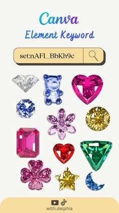 an image of some different colored diamonds