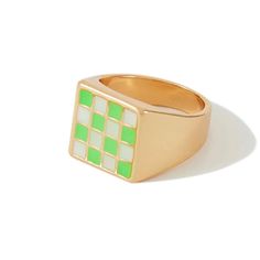 Material: gold plated brass, hand painted with enamel Gold Enamel Ring Perfect For Gifting, Gold Enamel Ring For A Gift, Gold Enamel Ring Perfect For Gift, Gold Enamel Hand Painted Rings, Hand Painted Gold Enamel Rings, Hand Painted Enamel Gold Rings, Gold Enamel Open Ring Jewelry, Retro Green Enamel Jewelry, Hand Painted Green Enamel Ring