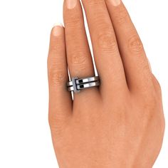 Introducing the Connected Rings, Link Stacker No. 7, connected stacking rings, these square silver bands are adorned with a stunning connector. Versatile and chic, it adds a touch of sophistication to any outfit. Connected Rings: (1) Link Connector, Round Colorless Moissanite or upgrade to Lab Grown Diamonds, GH Color, SI1 Clarity. .15 carat total weight. Connected Rings Sizing, Order your normal size. *The ring is custom made just for you in your ring size and metal preference. Mens Gemstone Rings, Rings Mens Wedding Bands, Moissanite Necklace, Forever One Moissanite, Cz Jewelry, Dream Engagement, Moissanite Earrings, Dream Engagement Rings, Moissanite Rings