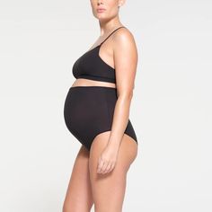 Skims Maternity Sculpting High Waist Brief Onyx Size L/Xl (Sk0063) New, Unworn Box Is A Little Beat Up But Item Is New High-Waisted, Room For Growing Baby Bump, 100% Cotton Gusset, Full Brief, Maximum Coverage, 1 Ply Msrp $28 Black Shapewear Nursing Bra, Black Stretch Full Coverage Nursing Bra, Pregnancy Essentials, High Waisted Briefs, Baby Bump, Five Star, Shapewear, Bump, Women's Intimates